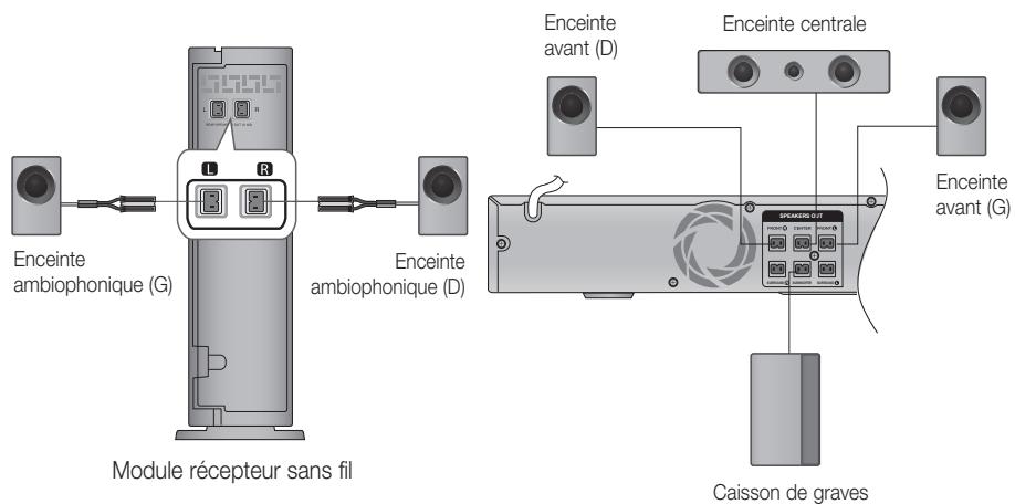 SAMSUNG HT-D555 - Connexion du module récepteur sans fil optionnel - 1