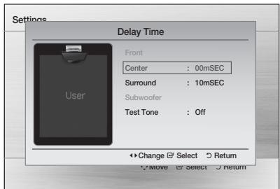 SAMSUNG HT-D555 - Setting up the Speaker Delay Time - 1