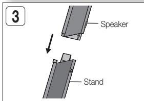 SAMSUNG HT-D555 - Installing the Speakers on the Tallboy Stand - 3