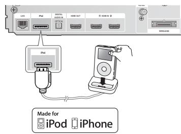 SAMSUNG HT-D6750W - Ligar um iPod/iPhone Utilizando a Base - 1
