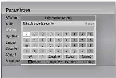 SAMSUNG HT-D6750W - Configuration d'une connexion au réseau sans fil - auto. - 2