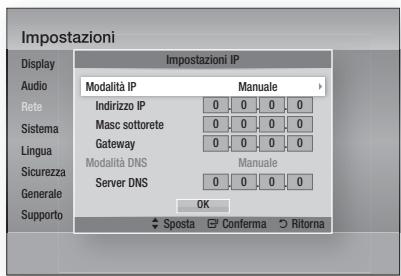 SAMSUNG HT-D6750W - Impostazione di una connessione di rete wireless - Manuale - 1