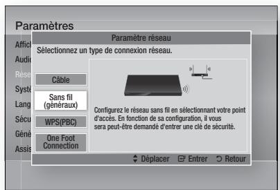 SAMSUNG HT-D6750W - Configuration d'une connexion au réseau sans fil - auto. - 1