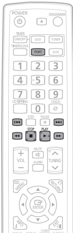SAMSUNG MM-D430 - Press the FUNC. button on the main set or the PORT button on the remote control to select the USB mode. - 3