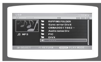 SAMSUNG MM-D430 - Press the FUNC. button on the main set or the PORT button on the remote control to select the USB mode. - 2