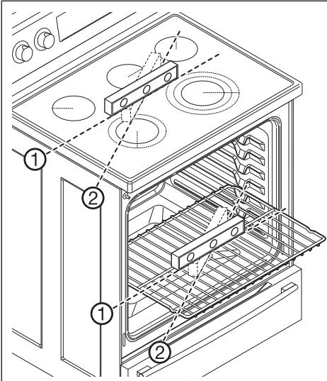 Technical diagram of an oven with numbered components for identification