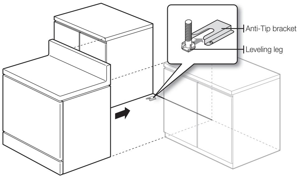 Anti-Tip bracket Leveling leg