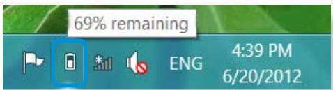 SAMSUNG NP540U3C - Confirming the battery charge in the Taskbar - 1