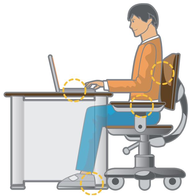 SAMSUNG NP540U3C - Adjust the heights of desks and chairs appropriate to your height. - 1