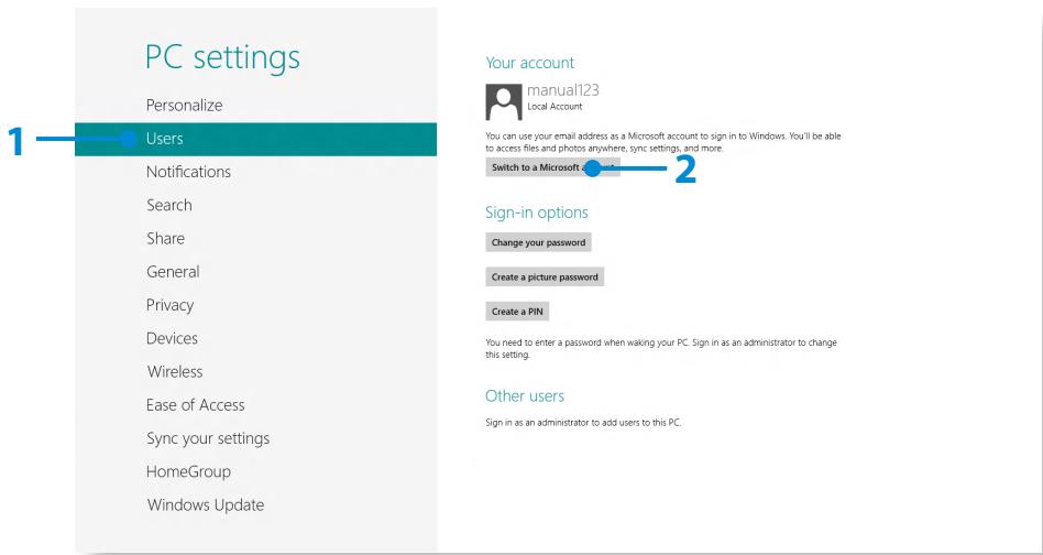 SAMSUNG NP770Z5E - Configuring your Microsoft Account - 1