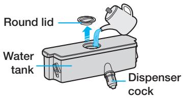 Round lid Water tank Dispenser cock