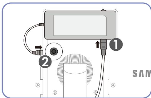 SAMSUNG SYNCMASTER S24A850DW - Connecting the Power - 2