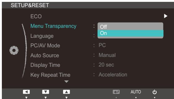 SAMSUNG SYNCMASTER S24A850DW - Changing Menu Transparency - 1
