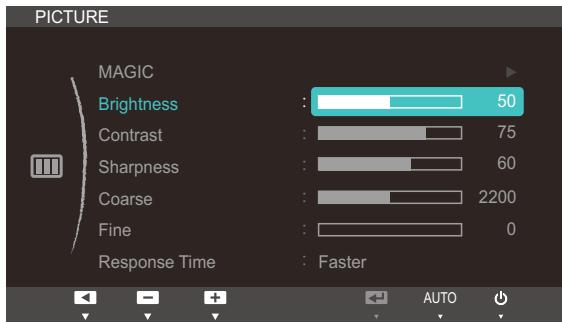 SAMSUNG SYNCMASTER S24A850DW - Configuring Brightness - 1