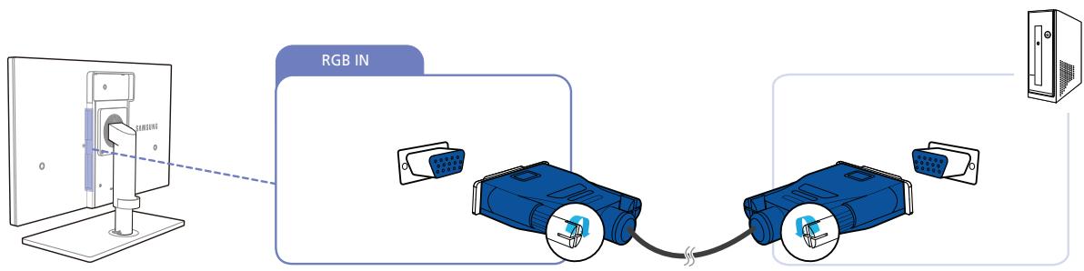 SAMSUNG SYNCMASTER S24A850DW - Connection using the D-SUB cable (analogue type) - 1