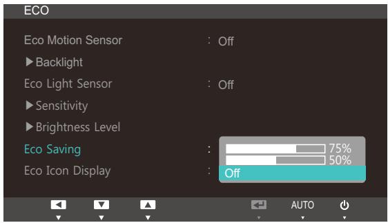 SAMSUNG SYNCMASTER S24A850DW - Configuring Eco Saving - 1