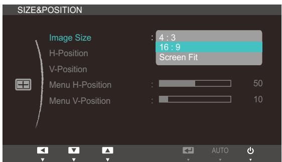 SAMSUNG SYNCMASTER S24A850DW - Changing the Picture Size - 2