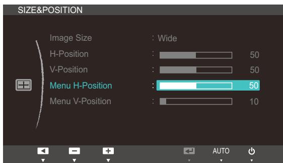 SAMSUNG SYNCMASTER S24A850DW - Configuring Menu H-Position or Menu V-Position - 1