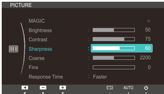 SAMSUNG SYNCMASTER S24A850DW - Configuring Sharpness - 1