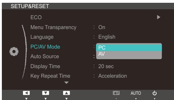 SAMSUNG SYNCMASTER S24A850DW - Configuring PC/AV Mode - 1