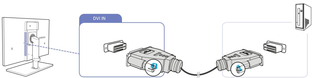 SAMSUNG SYNCMASTER S24A850DW - Connection Using the DVI Cable - 1