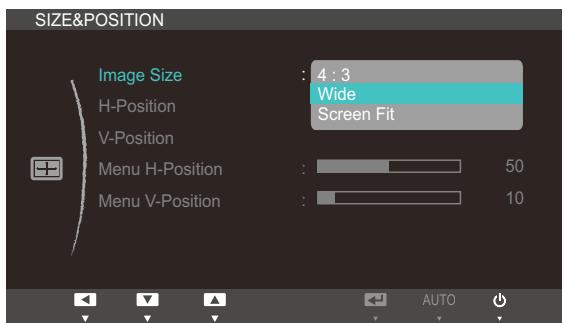 SAMSUNG SYNCMASTER S24A850DW - Changing the Picture Size - 3