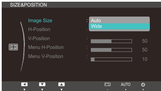 SAMSUNG SYNCMASTER S24A850DW - Changing the Picture Size - 1