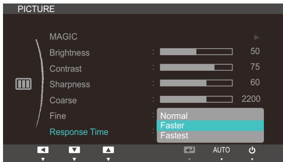 SAMSUNG SYNCMASTER S24A850DW - Configuring Response Time - 1