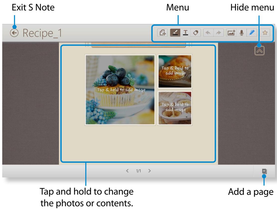 SAMSUNG XE500T1C - Using the S Note app (S Note, Optional, for corresponding models only) - 2