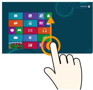 SAMSUNG XE500T1C - Using the Touch Screen (For touch screen models only) - 2