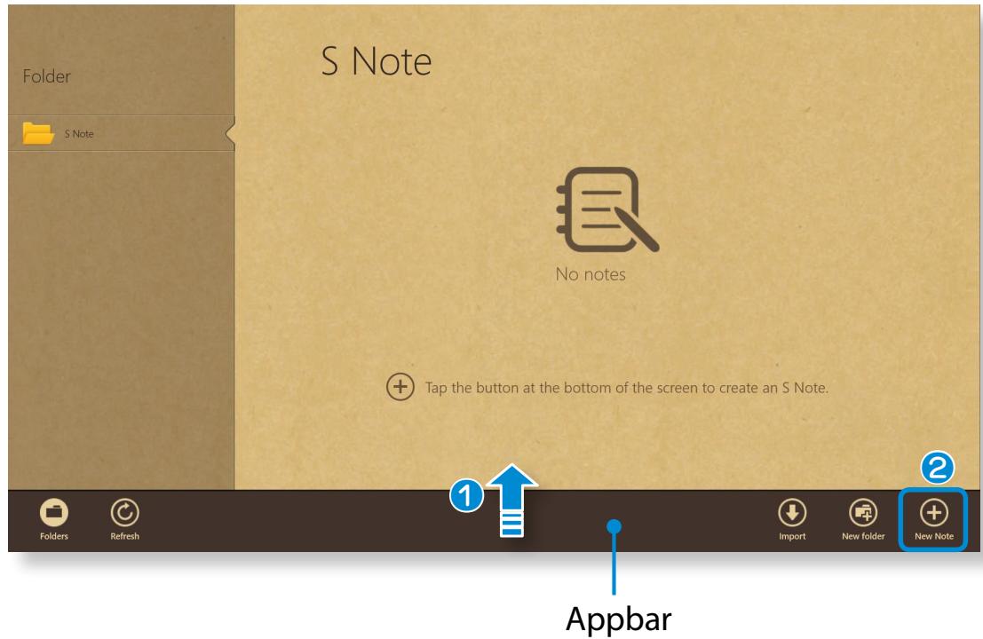 SAMSUNG XE500T1C - From the Appbar, tap the New note + . - 1