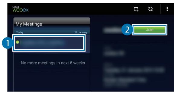 SAMSUNG SM-T325 - Joining a meeting by selecting one in My Meetings - 1