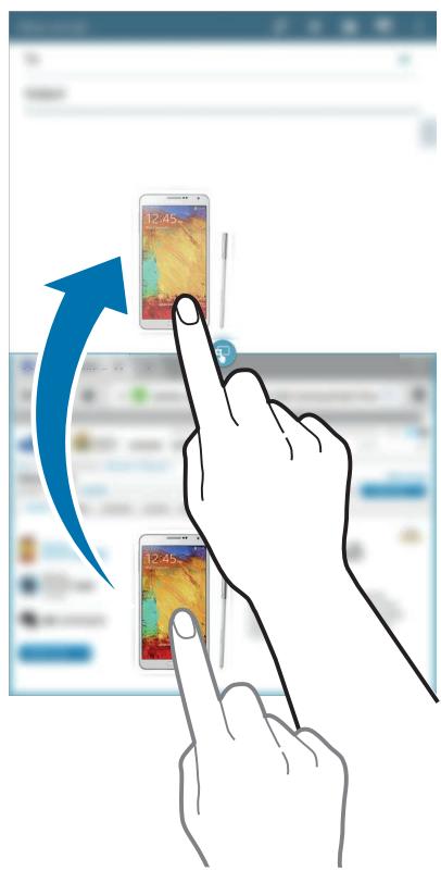 SAMSUNG SM-T325 - Tap the circle between the application windows, and then tap 📄. - 2