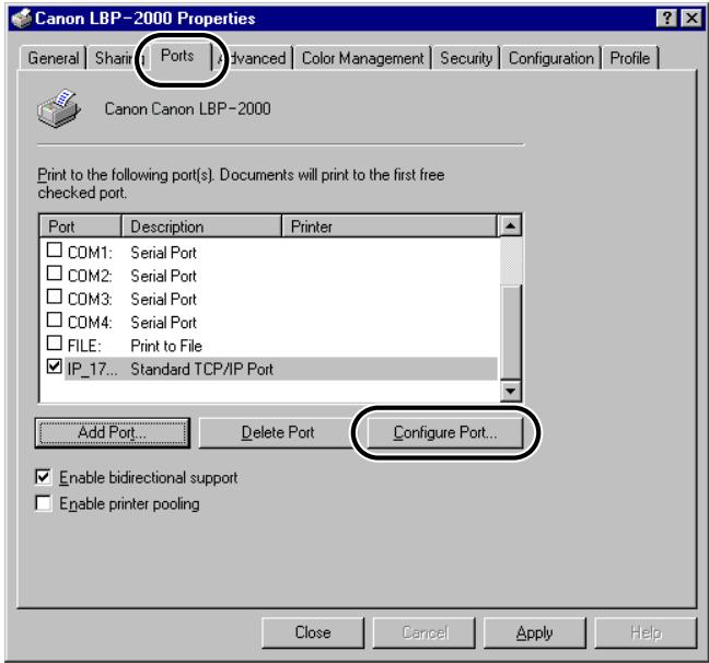 CANON EB-65 - If you are using LPD, change the port configuration information. - 1