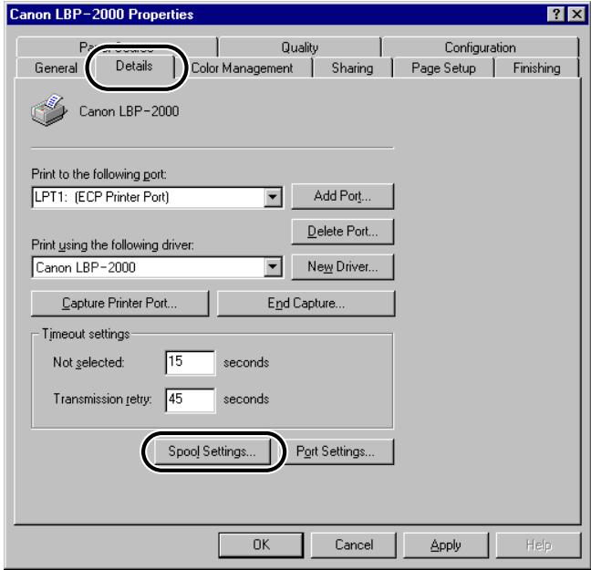 CANON EB-65 - Specify the Spool settings. - 1