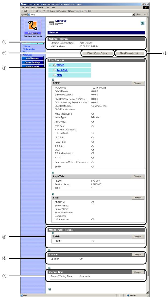 CANON REMOTE - Displaying/Changing the Network Settings ([Network] Page) - 1