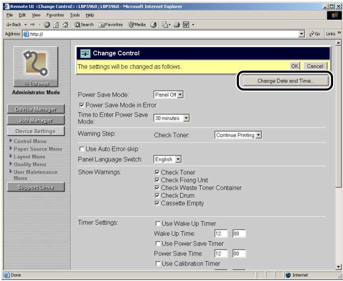 CANON REMOTE - Click [Change Date and Time]. - 1