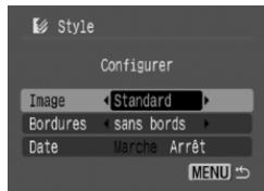 CANON PICTBRIDGE - Dans l'écran d'impression, Sélectionnez [Style] et appuyez sur le bouton FUNC./SET. - 1