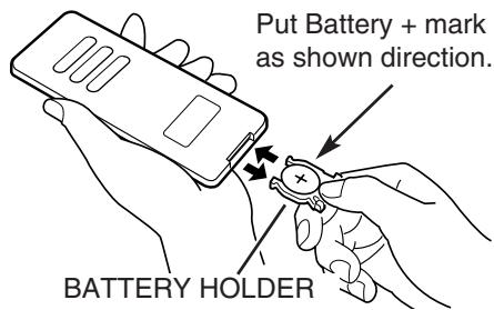CANON LV-X2 - REMOTE CONTROL UNIT BATTERY INSTALLATION - 2
