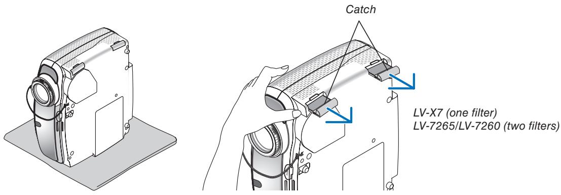 CANON LV-X7 - To replace the filter (sponge): - 1