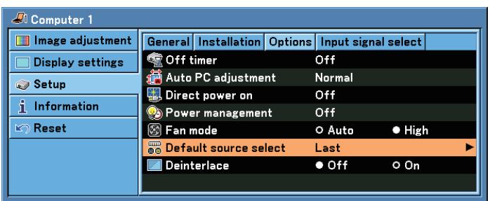 CANON LV-X7 - Selecting Default Source - 1