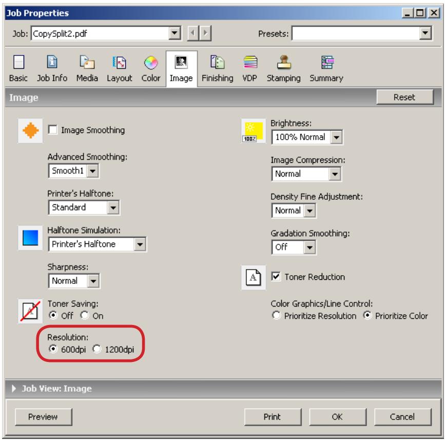 CANON T1 - The Job Properties dialog box appears. - 1