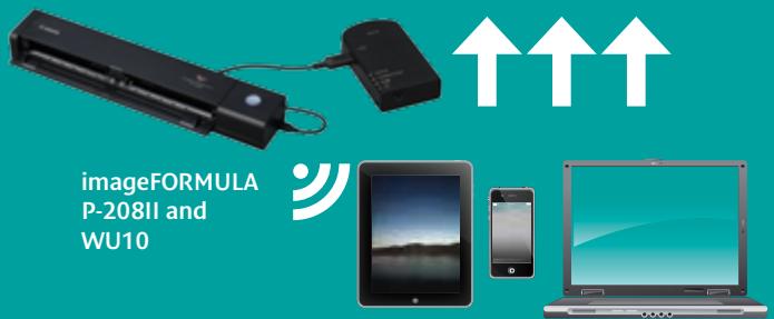 CANON P-208II - Scan wirelessly to smart devices with the optional Wi-Fi unit WU10 - it's the perfect companion for the P-208II for scanning directly to mobile, tablet and PC devices. - 3