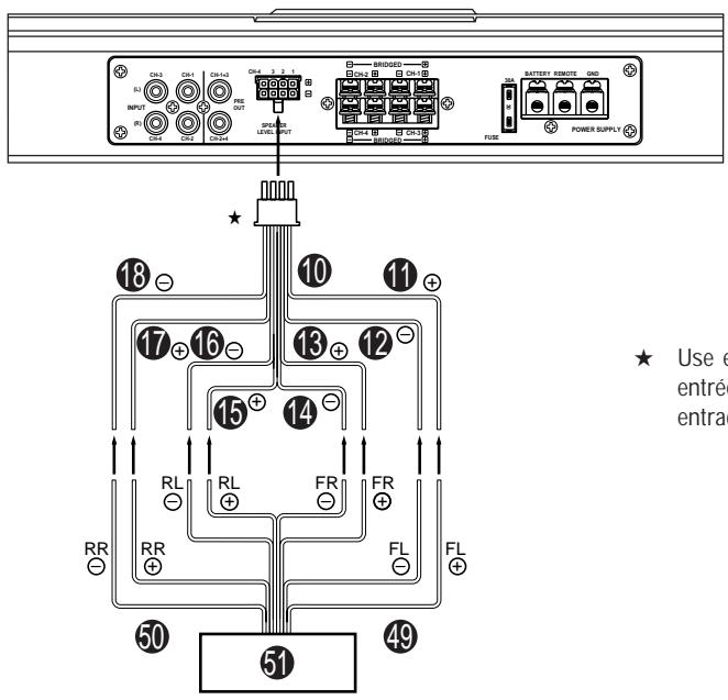 ALPINE MRV-F340 - - Speaker Input Leads System (4-Channel System)/Système des conducteurs d'entrée de haut-parleur (Système à 4 canaux)/Sistema de los conductores de entrada del altovoz (Sistema de 4 canales) - 1