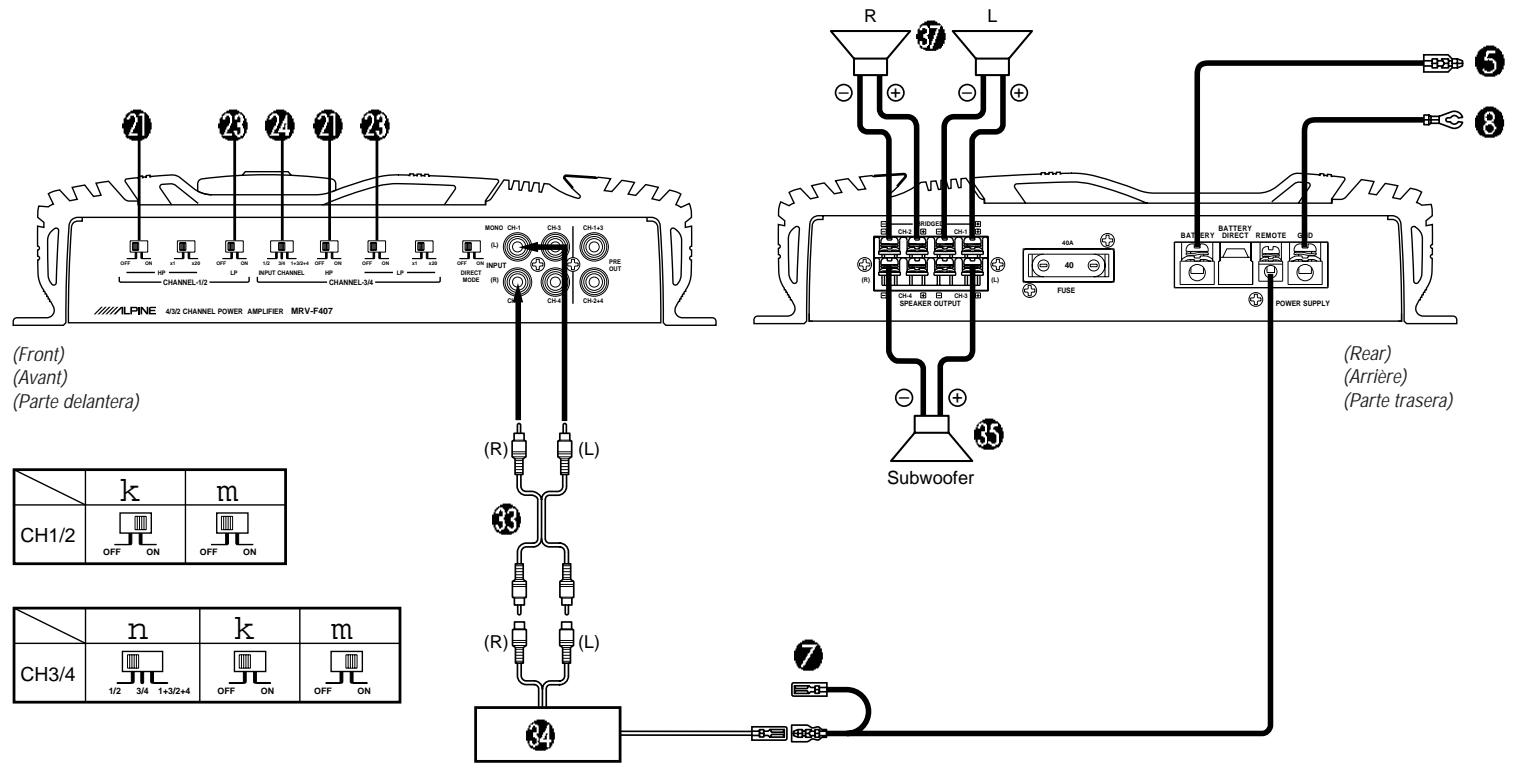 ALPINE MRV-F407 - Contrôle de réglage de gain d'entrée - 9