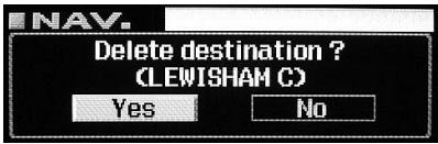 ALPINE NVD-T003 - Deleting the Destination - 2