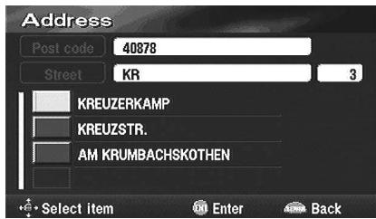 ALPINE NVD-V004 - Searching for a destination from its post code - 4