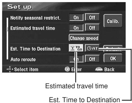 ALPINE NVD-V004 - Setting the arrival time display - 1