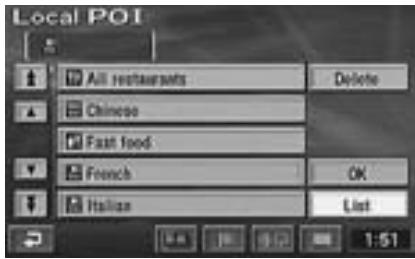 ALPINE NVD-Z001 - Select "List" by tilting the joystick and press ENTER. - 1
