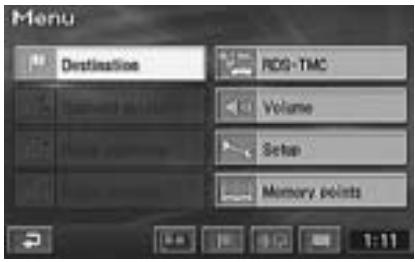 ALPINE NVD-Z001 - Select (highlight) “Destination” from the main menu by tilting the joystick on the remote control and press the ENTER button on the top of the joystick. - 1